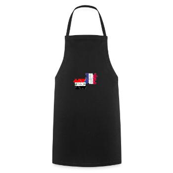 Syrien Frankreich Vintage Flagge Franzose Syrer - Kochschürze - Schwarz - Vorne - AI Model Male 185 dark (185cm)