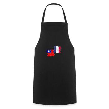 Taiwan France Vintage Flag French Taiwanese - Cooking Apron - black - Front - AI Model Male 185 dark (185cm)