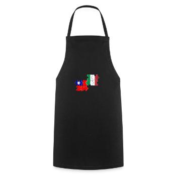 Taiwan Italy Vintage Flag Italian Taiwanese - Cooking Apron - black - Front - AI Model Male 185 dark (185cm)