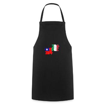 Taiwan, Italy, flag, Italian, Taiwanese - Cooking Apron - black - Front - AI Model Male 185 dark (185cm)