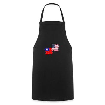 Taiwan USA Flag American Taiwanese - Cooking Apron - black - Front - AI Model Male 185 dark (185cm)
