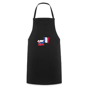 Slovakia, France, flag, French, Slovak - Cooking Apron - black - Front - AI Model Male 185 dark (185cm)