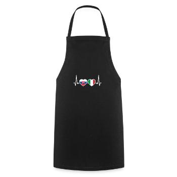 Slovakia Italy Heartbeat Flag Slovak - Cooking Apron - black - Front - AI Model Male 185 dark (185cm)