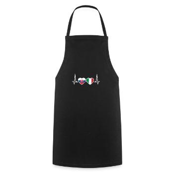 Slovakia Italy Vintage Heartbeat Flag Slovak - Cooking Apron - black - Front - AI Model Male 185 dark (185cm)