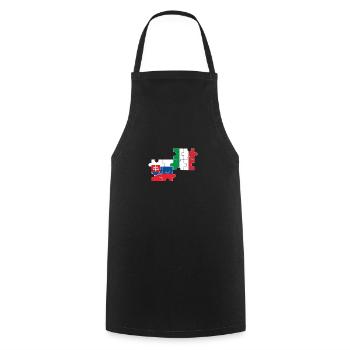 Slovakia, Italy, flag, Italian, Slovak - Cooking Apron - black - Front - AI Model Male 185 dark (185cm)