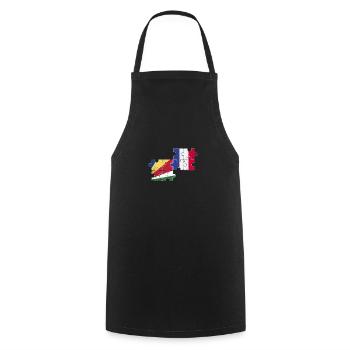 Seychelles France Vintage Drapeau Seychelles - Tablier de cuisine - noir - Devant - AI Model Male 185 dark (185cm)