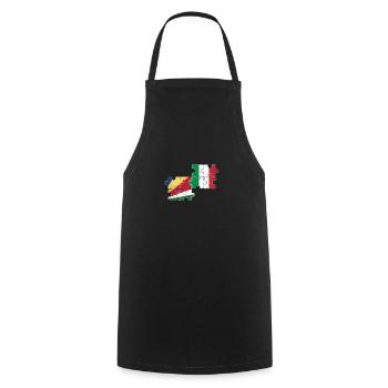 Seychelles Italie Vintage drapeau Seychelles - Tablier de cuisine - noir - Devant - AI Model Male 185 dark (185cm)