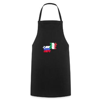 Slowenien Italien Flagge Italiener Slowene - Kochschürze - Schwarz - Vorne - AI Model Male 185 dark (185cm)