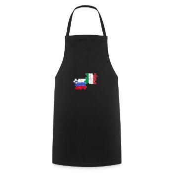 Slowenien Italien Vintage Flagge Italiener Slowene - Kochschürze - Schwarz - Vorne - AI Model Male 185 dark (185cm)