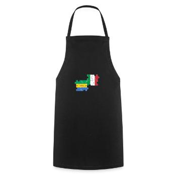 Gabon, Italy, flag, Italian, Gabonese - Cooking Apron - black - Front - AI Model Male 185 dark (185cm)