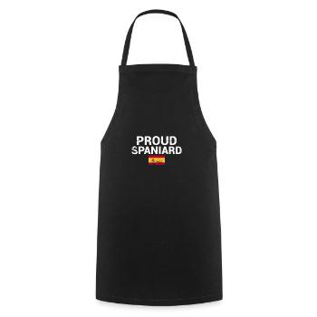 Proud Spaniard Vintage Spain Flag Spaniard - Cooking Apron - black - Front - AI Model Male 185 dark (185cm)