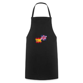 Spain UK Flag British Spanish - Cooking Apron - black - Front - AI Model Male 185 dark (185cm)