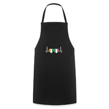 Côte d'Ivoire Italy Vintage Heartbeat Flag - Cooking Apron - black - Front - AI Model Male 185 dark (185cm)
