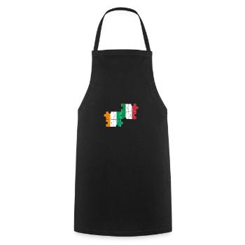 Côte d'Ivoire Italy flag Italian Ivorian - Cooking Apron - black - Front - AI Model Male 185 dark (185cm)
