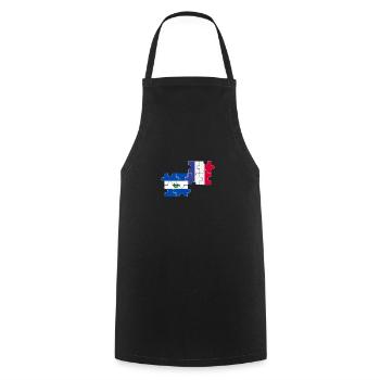 El Salvador France drapeau Salvadoriens - Tablier de cuisine - noir - Devant - AI Model Male 185 dark (185cm)