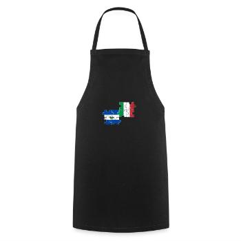 El Salvador Italie Vintage drapeau salvadorien - Tablier de cuisine - noir - Devant - AI Model Male 185 dark (185cm)
