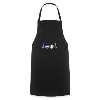 El Salvador Italie Vintage Heartbeat drapeau - Tablier de cuisine - noir - Devant - AI Model Male 185 dark (185cm)