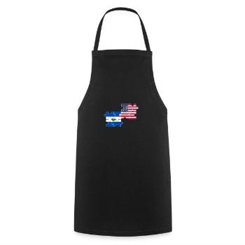 El Salvador États-Unis Drapeau Américain - Tablier de cuisine - noir - Devant - AI Model Male 185 dark (185cm)