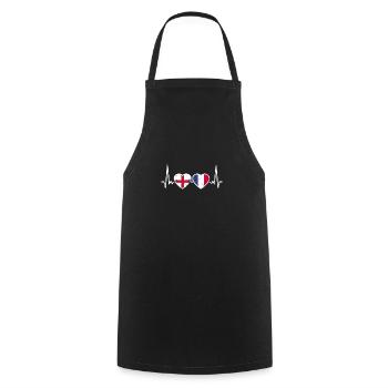 Angleterre France Vintage Heartbeat drapeau - Tablier de cuisine - noir - Devant - AI Model Male 185 dark (185cm)