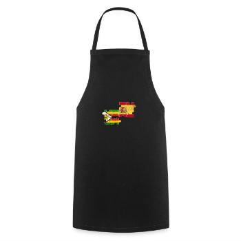 Zimbabwe Espagne Vintage drapeau espagnol zimbabwéen - Tablier de cuisine - noir - Devant - AI Model Male 185 dark (185cm)