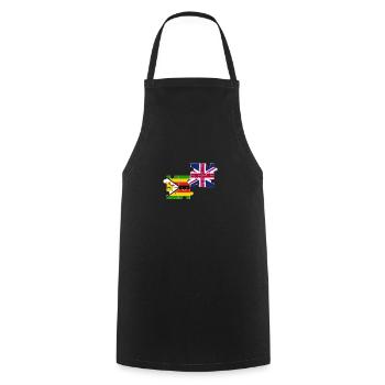 Zimbabwe Royaume-Uni Drapeau britannique Zimbabwéen - Tablier de cuisine - noir - Devant - AI Model Male 185 dark (185cm)