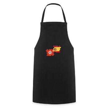 Hong Kong Spain Flag Hong Kong - Cooking Apron - black - Front - AI Model Male 185 dark (185cm)