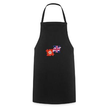 Hong Kong UK Flagge Britisch Hong Kong - Kochschürze - Schwarz - Vorne - AI Model Male 185 dark (185cm)