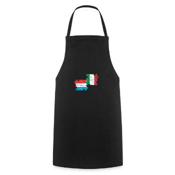 Luxembourg Italie Heartbeat Flag Luxembourgeois - Tablier de cuisine - noir - Devant - AI Model Male 185 dark (185cm)