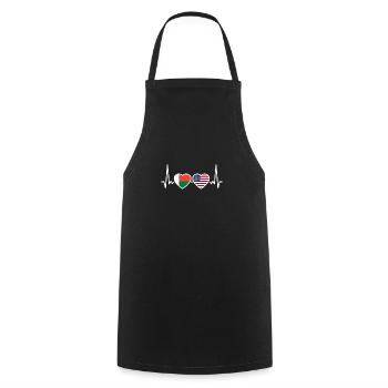 Madagascar USA Heartbeat Flag Malagasy - Cooking Apron - black - Front - AI Model Male 185 dark (185cm)