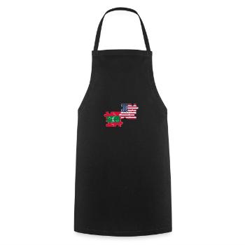 Maldives États-Unis Drapeau Maldivien américain - Tablier de cuisine - noir - Devant - AI Model Male 185 dark (185cm)