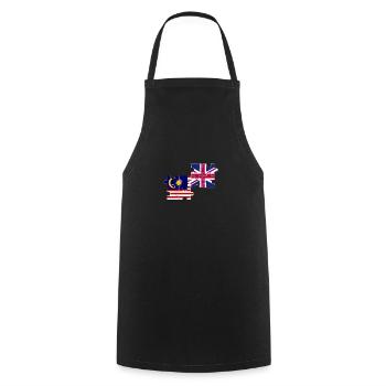 Malaisie Royaume-Uni Drapeau Malaisien britannique - Tablier de cuisine - noir - Devant - AI Model Male 185 dark (185cm)