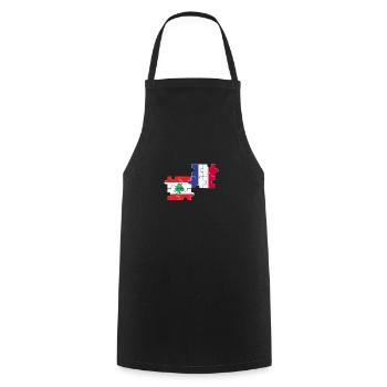 Libanon Frankreich Flagge Französisch Libanese - Kochschürze - Schwarz - Vorne - AI Model Male 185 dark (185cm)