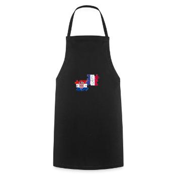 Croatia France Vintage Flag Croatia - Cooking Apron - black - Front - AI Model Male 185 dark (185cm)