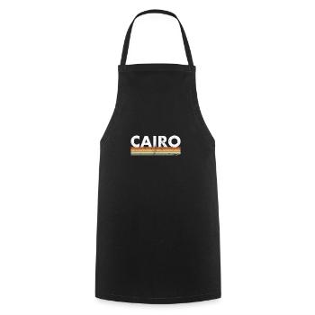 Cairo Vintage Retro Egypt Ägypten Ägyptische - Kochschürze - Schwarz - Vorne - AI Model Male 185 dark (185cm)