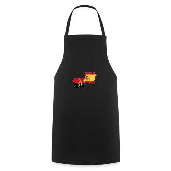 Flag of Angola Spain Spanish Angolan - Cooking Apron - black - Front - AI Model Male 185 dark (185cm)