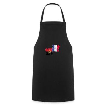 Flag of Angola France Angolan - Cooking Apron - black - Front - AI Model Male 185 dark (185cm)