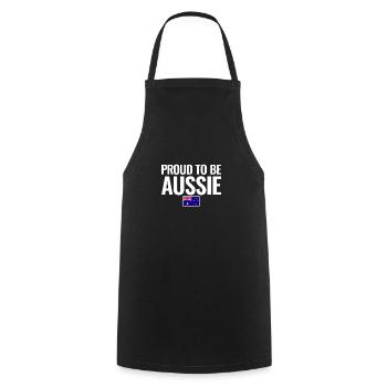 Fier d’être australien Australie Drapeau australien - Tablier de cuisine - noir - Devant - AI Model Male 185 dark (185cm)