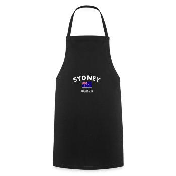 Sydney Australien Vintage Australische Flagge - Kochschürze - Schwarz - Vorne - AI Model Male 185 dark (185cm)