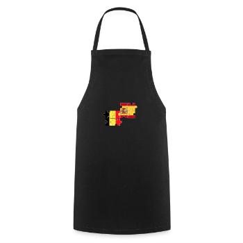 Belgium Spain Flag Spaniards Belgians - Cooking Apron - black - Front - AI Model Male 185 dark (185cm)