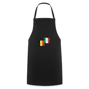 Belgium Italy Vintage Flag Italian Belgian - Cooking Apron - black - Front - AI Model Male 185 dark (185cm)
