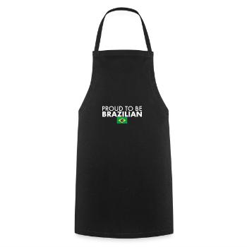 Proud To Be Brazilian Brazil Flag - Cooking Apron - black - Front - AI Model Male 185 dark (185cm)