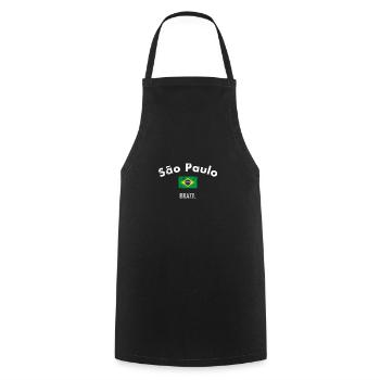 São Paulo Brésil Vintage Drapeau brésilien - Tablier de cuisine - noir - Devant - AI Model Male 185 dark (185cm)