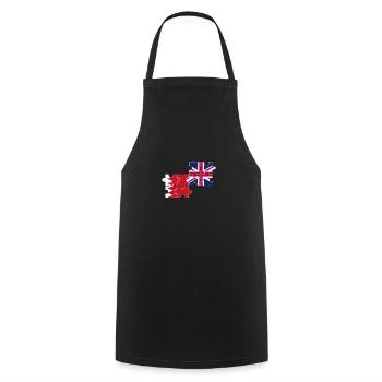 Bahrain UK Flag British Bahraini - Cooking Apron - black - Front - AI Model Male 185 dark (185cm)