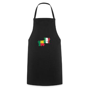 Bénin Italie Vintage Drapeau Béninais - Tablier de cuisine - noir - Devant - AI Model Male 185 dark (185cm)