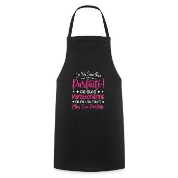 More than perfect marathon runner, dream job - Cooking Apron - black - Front - AI Model Male 185 dark (185cm)