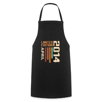 Né En Avril 2014 Cadeau D'anniversaire 2014 Retro - Tablier de cuisine - noir - Devant - AI Model Male 185 dark (185cm)