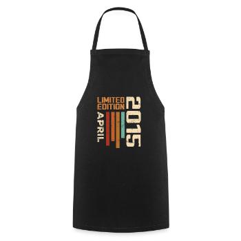 Né En Avril 2015 Cadeau D'anniversaire 2015 Retro - Tablier de cuisine - noir - Devant - AI Model Male 185 dark (185cm)