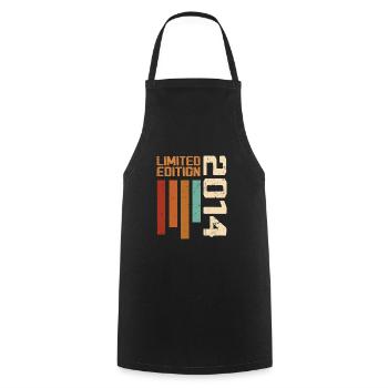 Vintage 2014 Birthday Gift 2014 Retro 2014 - Cooking Apron - black - Front - AI Model Male 185 dark (185cm)
