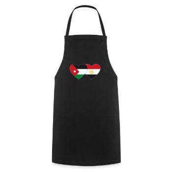 Jordan Egypt Flag Heart - Cooking Apron - black - Front - AI Model Male 185 dark (185cm)