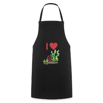 I love algae | Alge Tang Seaweed Botany - Cooking Apron - black - Front - AI Model Male 185 dark (185cm)